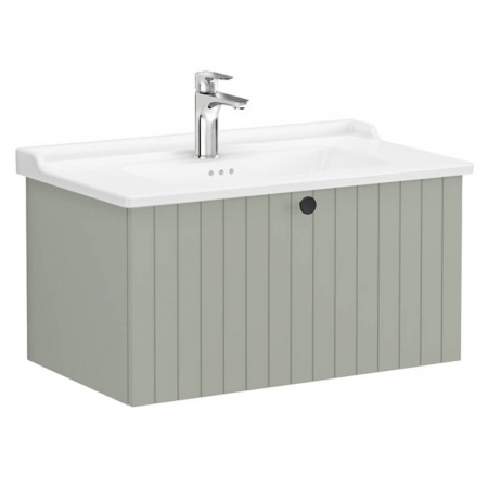 Unitate de baza lavoar baie, cu un sertar 80cm, mat retro green, cu classical lavoar / chiuveta baie | 69386 [0]
