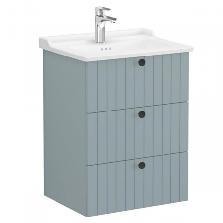 Unitate de baza lavoar baie, cu trei sertare 60cm mat fijord green, cu classical lavoar / chiuveta baie | 69488 [0]