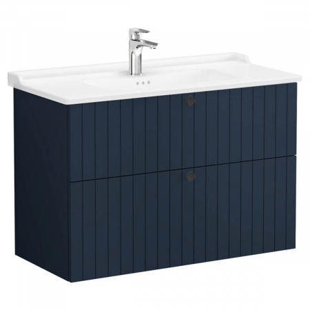 Unitate de baza lavoar baie, cu doua sertare 100cm, mat dark albastru, cu classical lavoar / chiuveta baie | 69469 [0]