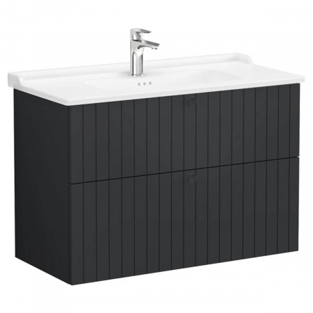 Unitate de baza lavoar baie, cu doua sertare 100cm, mat graphite, cu classical lavoar / chiuveta baie | 69468 [0]