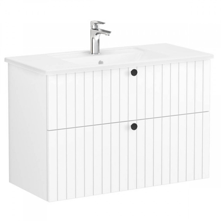 Unitate de baza lavoar baie, cu doua sertare 100cm, alb mat, cu angular lavoar / chiuveta baie | 69450 [0]