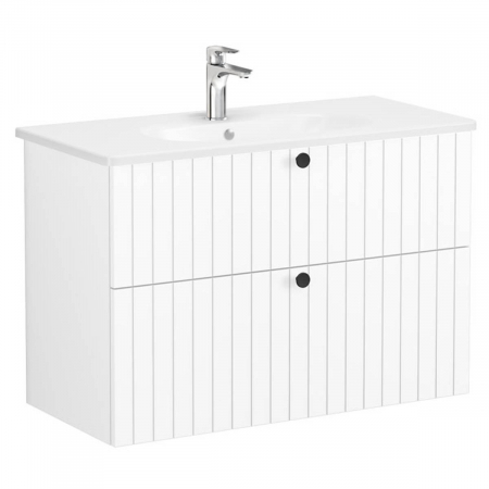 Unitate de baza lavoar baie, cu doua sertare 100cm, alb mat, cu rounded lavoar / chiuveta baie | 69457 [0]