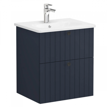 Unitate de baza lavoar baie, cu doua sertare 60cm mat dark albastru, cu rounded lavoar / chiuveta baie | 69420 [0]