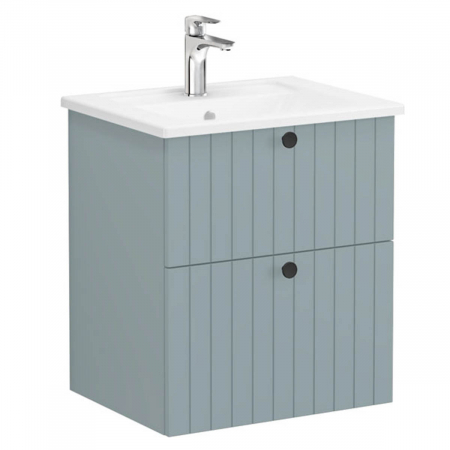 Unitate de baza lavoar baie, cu doua sertare 60cm mat fijord green, cu angular lavoar / chiuveta baie | 69411 [0]