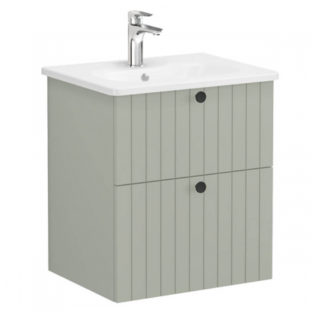 Unitate de baza lavoar baie, cu doua sertare 60cm mat retro green, cu rounded lavoar / chiuveta baie | 69421 [0]