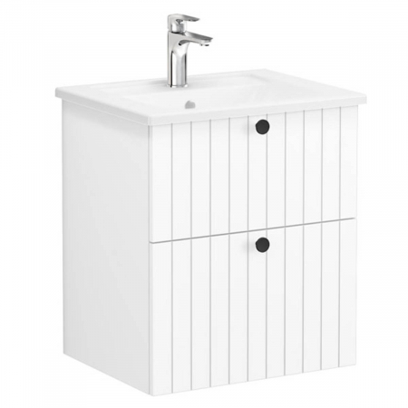 Unitate de baza lavoar baie, cu doua sertare 60cm alb mat, cu angular lavoar / chiuveta baie | 69408 [0]