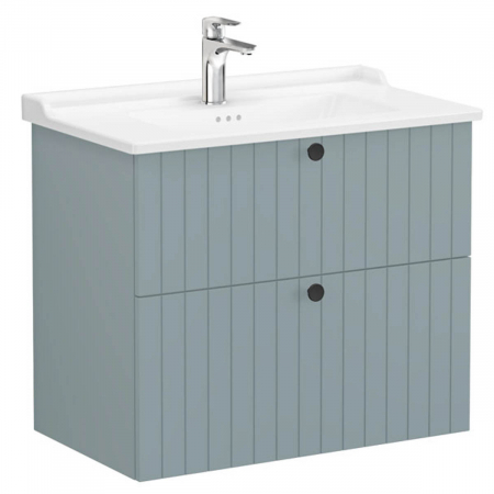 Unitate de baza lavoar baie, cu doua sertare 80cm, mat fijord green, cu classical lavoar / chiuveta baie | 69446 [0]