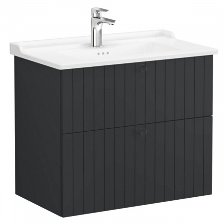 Unitate de baza lavoar baie, cu doua sertare 80cm, mat graphite, cu classical lavoar / chiuveta baie | 69447 [0]