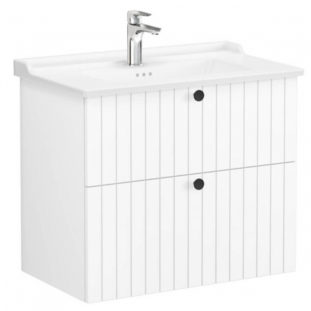 Unitate de baza lavoar baie, cu doua sertare 80cm, alb mat, cu classical lavoar / chiuveta baie | 69443 [0]