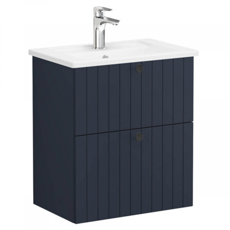 Unitate de baza lavoar baie, cu doua sertare, compact 60cm mat dark albastru, cu angular lavoar / chiuveta baie | 69238 [0]