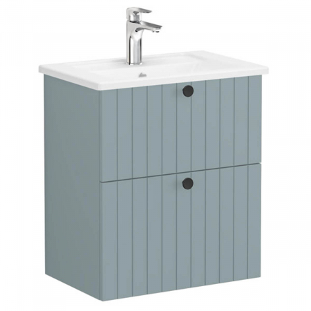 Unitate de baza lavoar baie, cu doua sertare, compact 60cm mat fijord green, cu angular lavoar / chiuveta baie | 69236 [0]