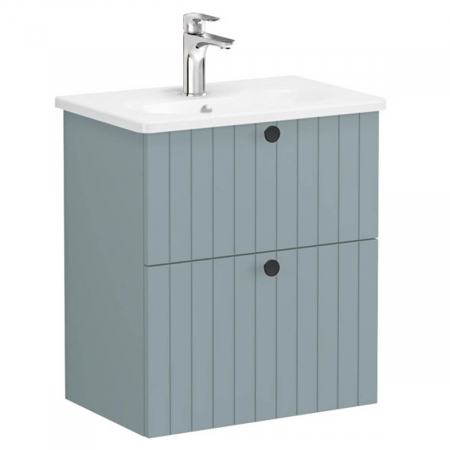 Unitate de baza lavoar baie, cu doua sertare, compact 60cm mat fijord green, cu rounded lavoar / chiuveta baie | 69243 [0]