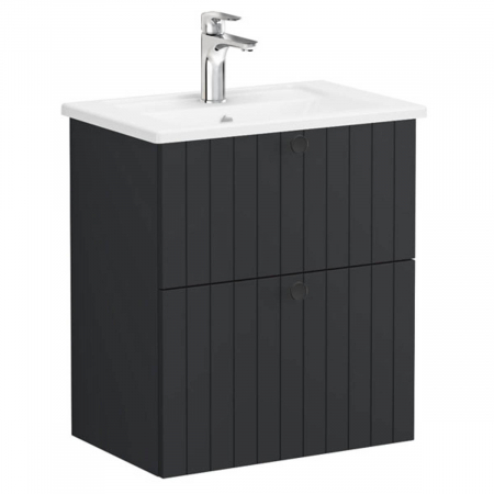 Unitate de baza lavoar baie, cu doua sertare, compact 60cm mat graphite, cu angular lavoar / chiuveta baie | 69237 [0]