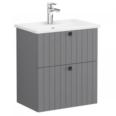 Unitate de baza lavoar baie, cu doua sertare, compact 60cm mat grey, cu angular lavoar / chiuveta baie | 69235 [0]