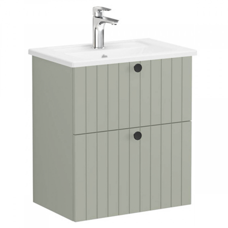 Unitate de baza lavoar baie, cu doua sertare, compact 60cm mat retro green, cu angular lavoar / chiuveta baie | 69239 [0]