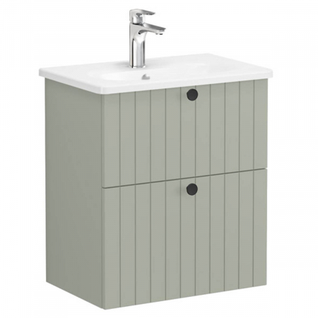 Unitate de baza lavoar baie, cu doua sertare, compact 60cm mat retro green, cu rounded lavoar / chiuveta baie | 69246 [0]