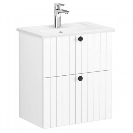 Unitate de baza lavoar baie, cu doua sertare, compact 60cm alb mat, cu angular lavoar / chiuveta baie | 69233 [0]