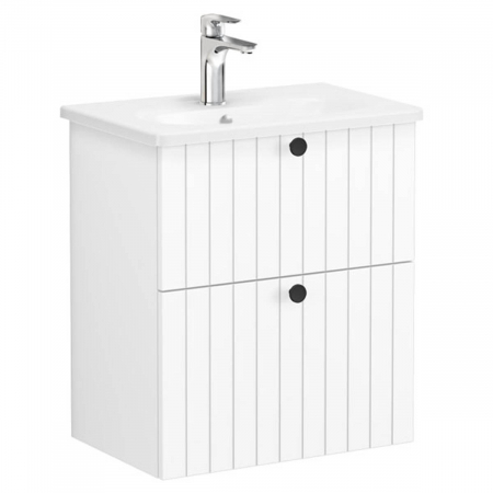 Unitate de baza lavoar baie, cu doua sertare, compact 60cm alb mat, cu rounded lavoar / chiuveta baie | 69240 [0]