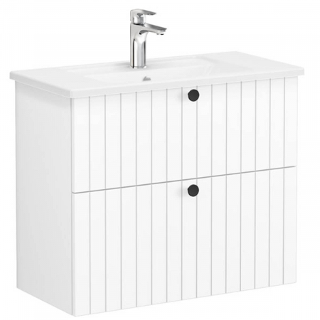 Unitate de baza lavoar baie, cu doua sertare, compact 80cm, alb mat, cu angular lavoar / chiuveta baie | 69247 [0]