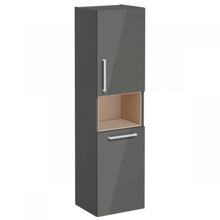 Mobilier de baie - tall unit, 40cm, scurt, cu laundry basket, inalt gloss anthracite, dreapta | 66230