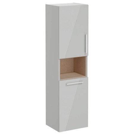 Mobilier de baie - tall unit, 40cm, scurt, cu laundry basket, inalt gloss pearl grey, stanga | 66239