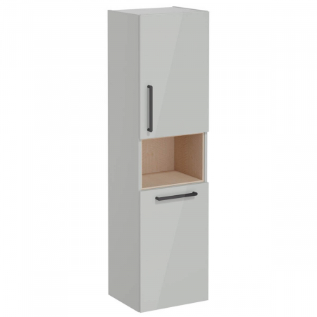 Mobilier de baie - tall unit, 40cm, scurt, cu laundry basket, inalt gloss pearl grey, dreapta | 66233