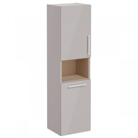 Mobilier de baie - tall unit, 40cm, scurt, cu laundry basket, inalt gloss sahara beige, stanga | 66238
