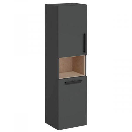 Mobilier de baie - tall unit, 40cm, scurt, cu laundry basket, mat storm grey, stanga | 68007
