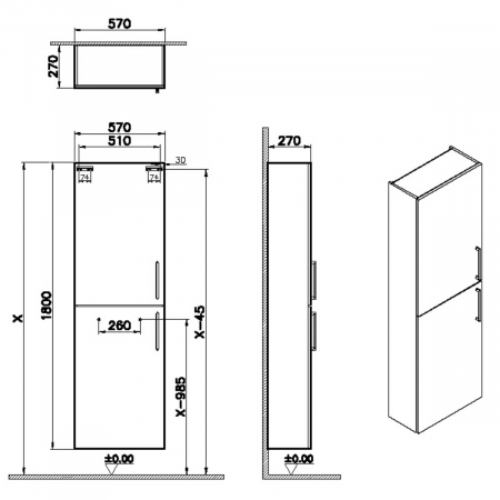 tall unit, compact, natural oak | 66241 [1]