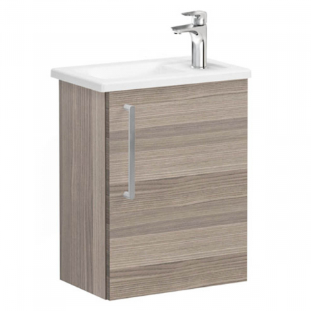Mobilier de baie - Unitate de baza lavoar baie, cu usi, 45cm, compact, cu dreapta orificiu pentru baterie, cordoba, cu angular lavoar / chiuveta baie dreapta | 68065