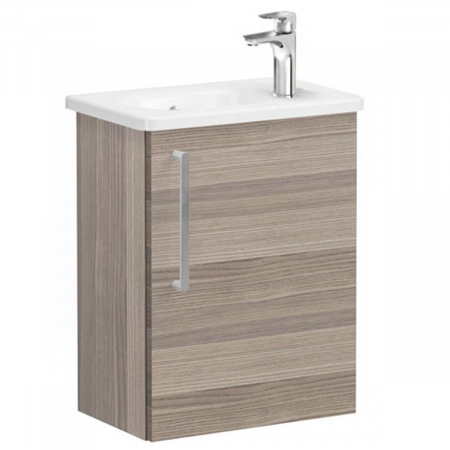 Mobilier de baie - Unitate de baza lavoar baie, cu usi, 45cm, compact, cu dreapta orificiu pentru baterie, cordoba, cu rounded lavoar / chiuveta baie dreapta | 68073