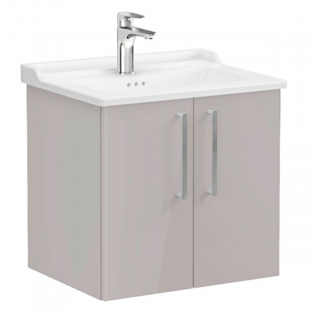 Mobilier de baie - Unitate de baza lavoar baie, cu usi 60cm inalt gloss sahara beige, cu classical lavoar / chiuveta baie | 68141