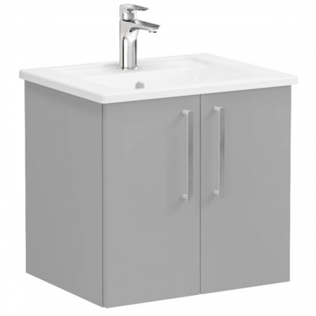 Mobilier de baie - Unitate de baza lavoar baie, cu usi 60cm mat rock grey, cu angular lavoar / chiuveta baie | 68130