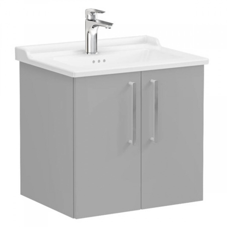 Mobilier de baie - Unitate de baza lavoar baie, cu usi 60cm mat rock grey, cu classical lavoar / chiuveta baie | 68142