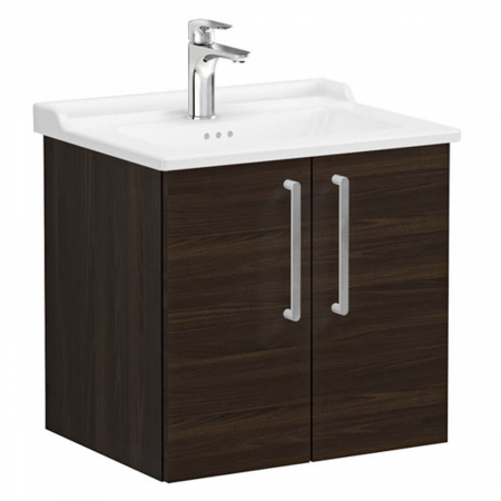 Mobilier de baie - Unitate de baza lavoar baie, cu usi 60cm walnut, cu classical lavoar / chiuveta baie | 68146