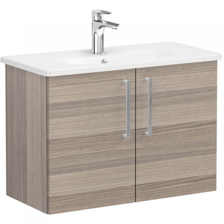 Mobilier de baie - Unitate de baza lavoar baie, cu usi 80cm, compact, cordoba, cu rounded lavoar / chiuveta baie | 68089