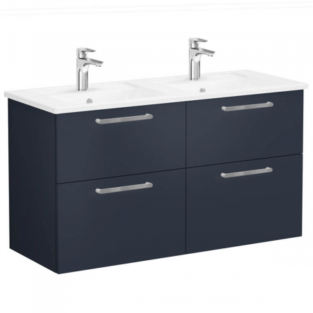 Mobilier de baie - Unitate de baza lavoar baie, cu patru sertare 120 cm, mat dark albastru, cu angular lavoar / chiuveta baie | 68371