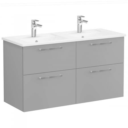 Mobilier de baie - Unitate de baza lavoar baie, cu patru sertare 120 cm, mat rock grey, cu angular lavoar / chiuveta baie | 68369