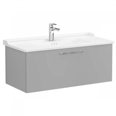 Mobilier de baie - Unitate de baza lavoar baie, cu un sertar 100cm, mat rock grey, cu classical lavoar / chiuveta baie | 68262