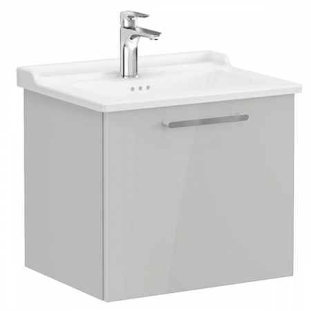 Mobilier de baie - Unitate de baza lavoar baie, cu un sertar 60cm inalt gloss pearl grey, cu classical lavoar / chiuveta baie | 68211