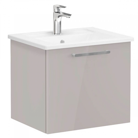 Mobilier de baie - Unitate de baza lavoar baie, cu un sertar 60cm inalt gloss sahara beige, cu angular lavoar / chiuveta baie | 66416