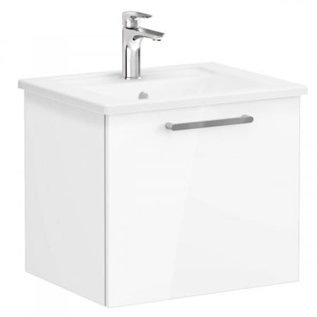 Mobilier de baie - Unitate de baza lavoar baie, cu un sertar 60cm inalt gloss alb, cu angular lavoar / chiuveta baie | 66414