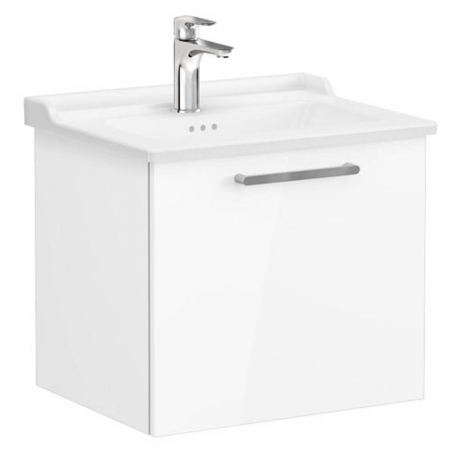 Mobilier de baie - Unitate de baza lavoar baie, cu un sertar 60cm inalt gloss alb, cu classical lavoar / chiuveta baie | 68210