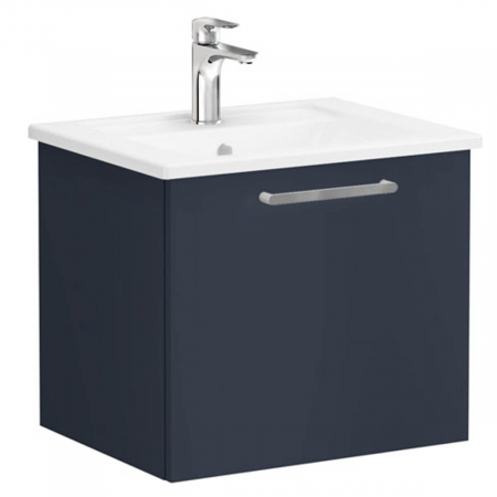 Mobilier de baie - Unitate de baza lavoar baie, cu un sertar 60cm mat dark albastru, cu angular lavoar / chiuveta baie | 68204