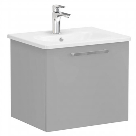 Mobilier de baie - Unitate de baza lavoar baie, cu un sertar 60cm mat rock grey, cu rounded lavoar / chiuveta baie | 68206