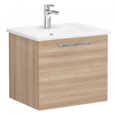 Mobilier de baie - Unitate de baza lavoar baie, cu un sertar 60cm natural oak, cu angular lavoar / chiuveta baie | 66410