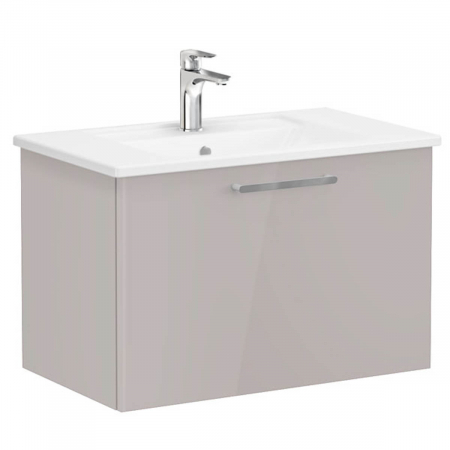 Mobilier de baie - Unitate de baza lavoar baie, cu un sertar 80cm, inalt gloss sahara beige, cu angular lavoar / chiuveta baie | 66428