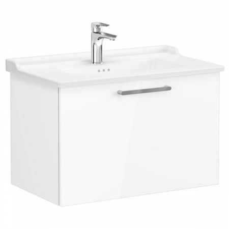 Mobilier de baie - Unitate de baza lavoar baie, cu un sertar 80cm, inalt gloss alb, cu classical lavoar / chiuveta baie | 68228