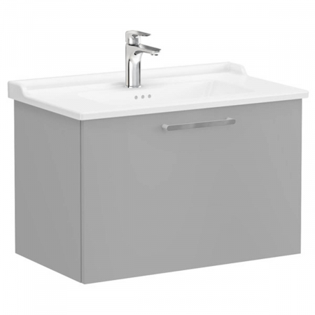 Mobilier de baie - Unitate de baza lavoar baie, cu un sertar 80cm, mat rock grey, cu classical lavoar / chiuveta baie | 68232