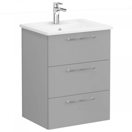 Unitate de baza lavoar baie, cu trei sertare 60cm mat rock grey, cu angular lavoar / chiuveta baie | 68333 [0]